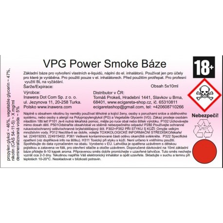 Inawera Power Smoke báze 12mg/ml - 5x10ml